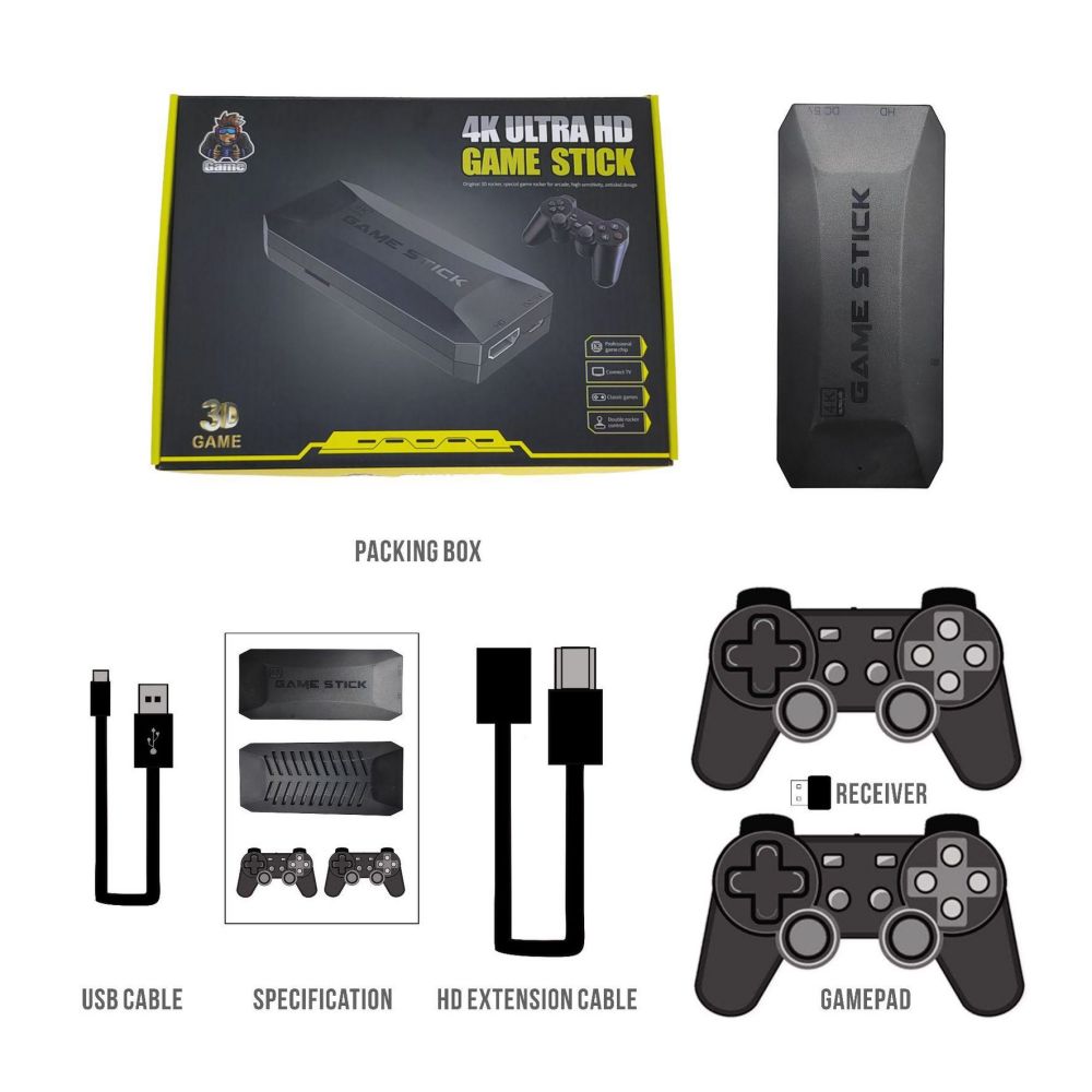 M16 Game Stick 64GB Built-in 20000+Games Retro Classic Video Game Console 4K HD output TV mini Game Consola For N64/PSP
