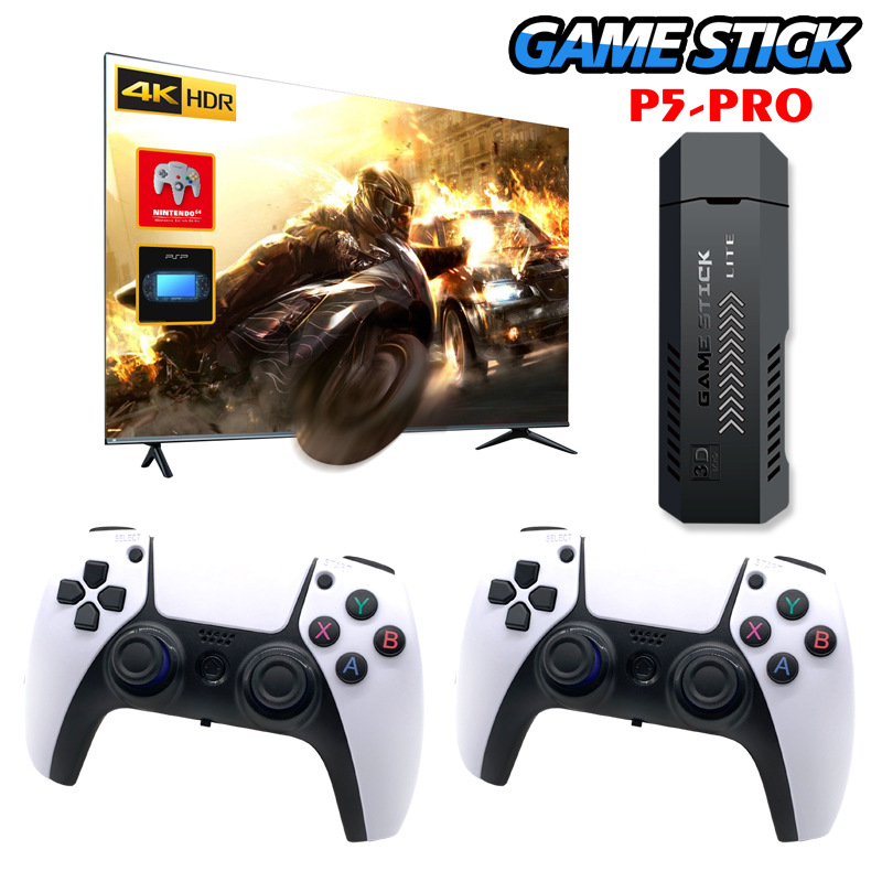 2023 X2 2.4G TV Video Game Console 2.4G Double Wireless Controller P5 PRO Gaming Stick 4K 30000+ games 64GB Retro games For PS1/GBA
