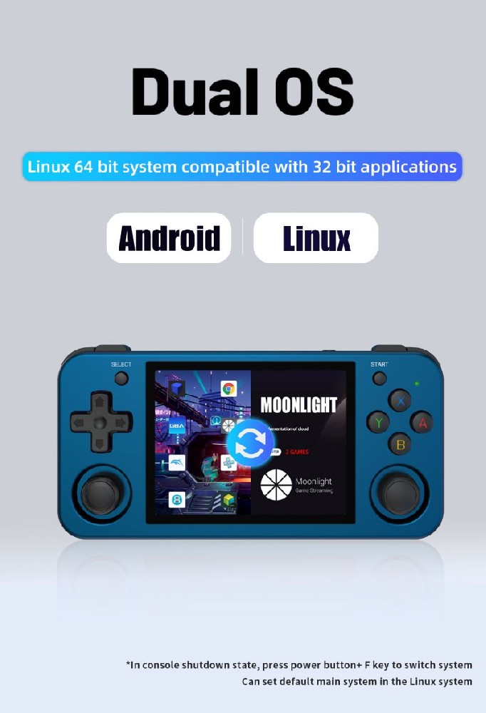 ANBERNIC RG353M Metal Shell RK3566 4:3 Touch Screen 3.5 Inches Linux Android System WIFI Retro Handheld Game Player