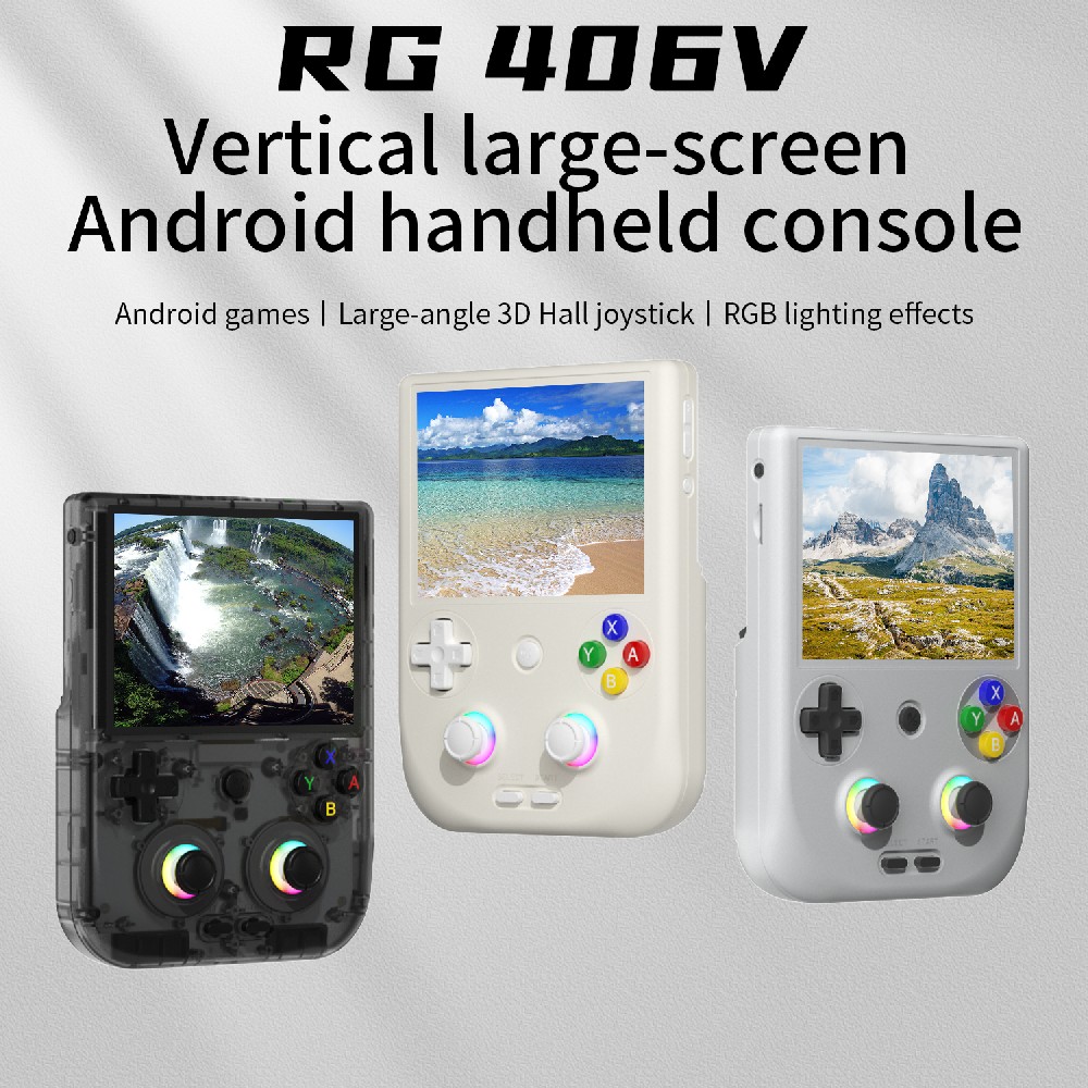 New Arrival Wholesale RG406V 4+256G 10000+ Games Handheld Game Console 4-Inch IPS Screen Android 13 T618 64-Bit Game Player
